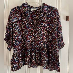 Anthropologie Multicolor Floral Blouse